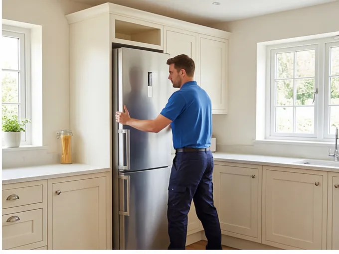 Integrated Fridge Installation being installed in Warwick