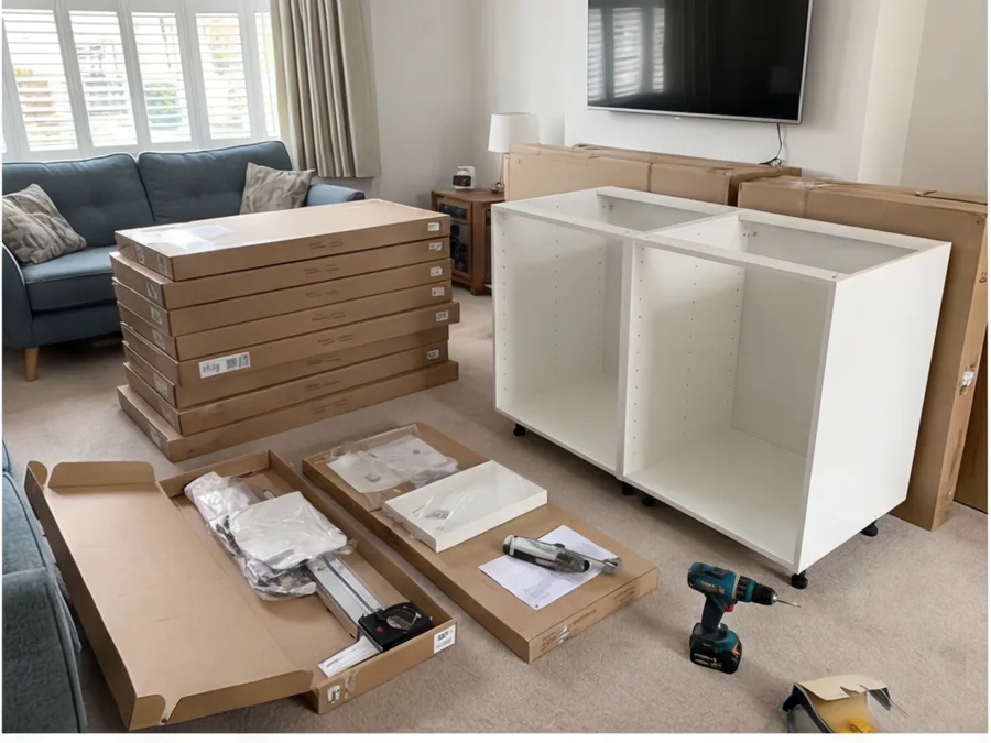 IKEA Kitchens kitchen installation in progress