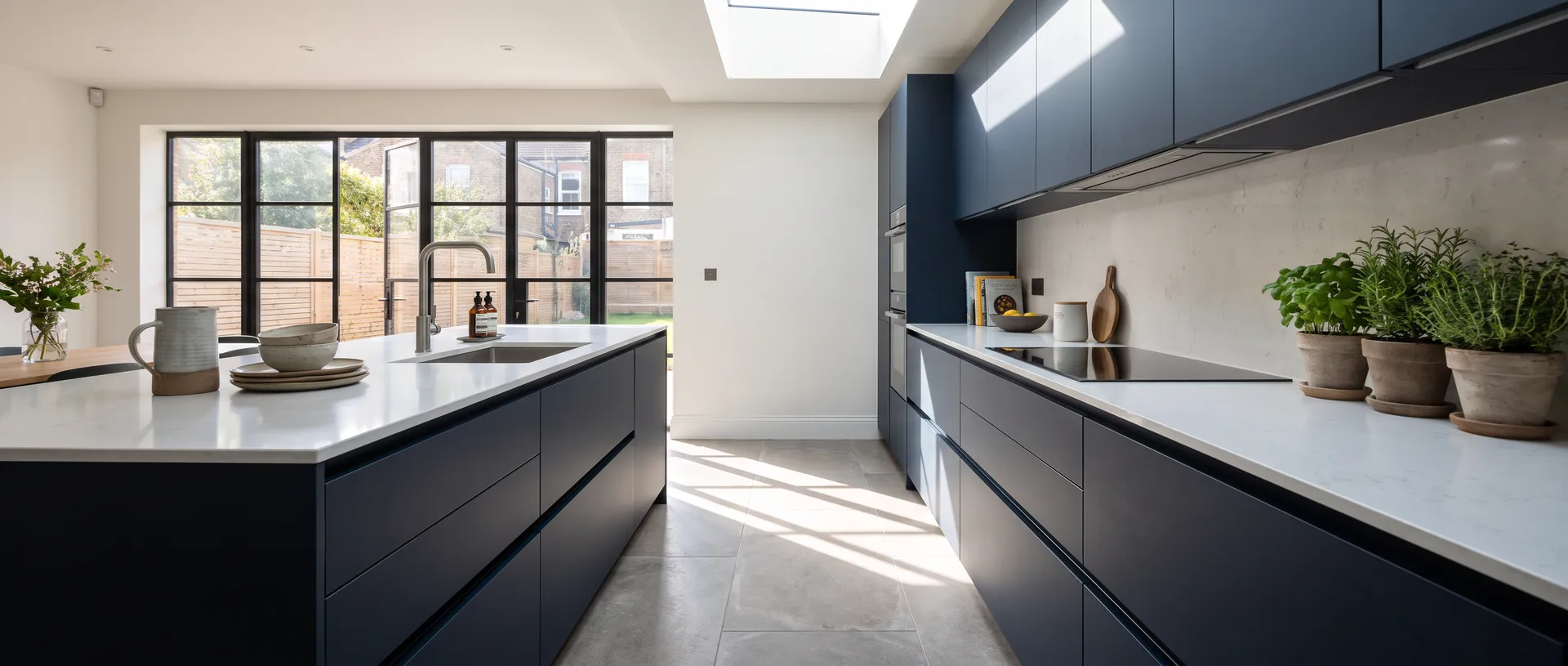 Handleless style kitchen installation