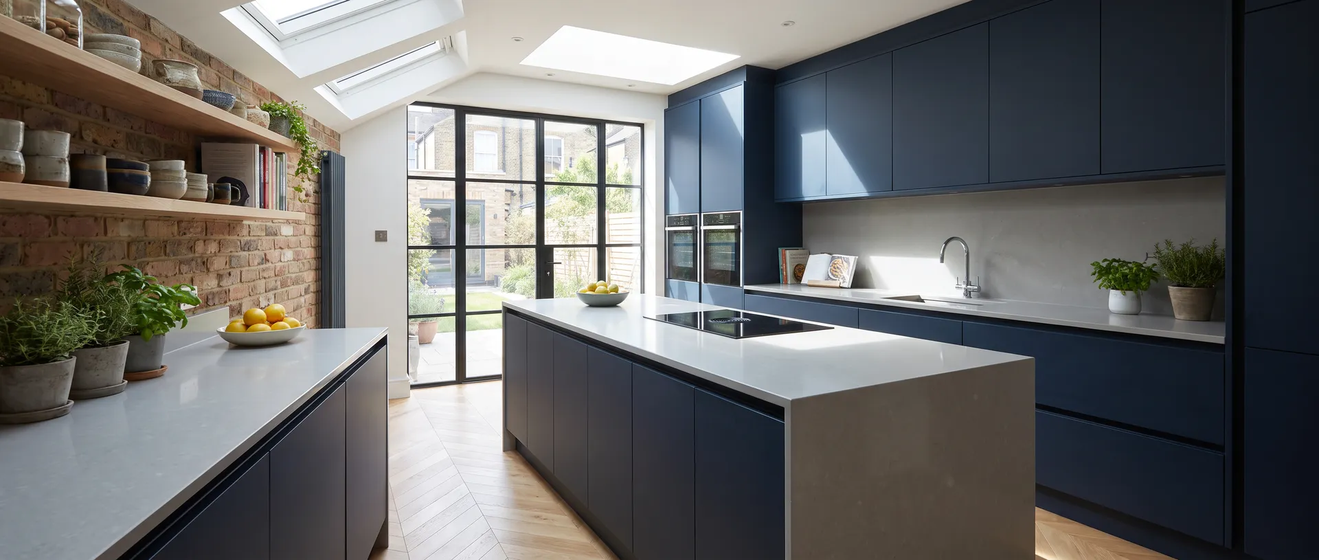 Handleless style kitchen installation