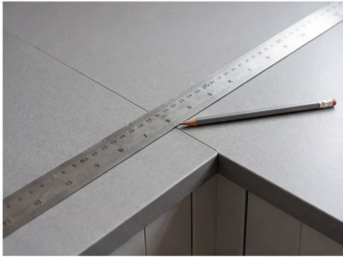 Worktop being measured in Bedworth home
