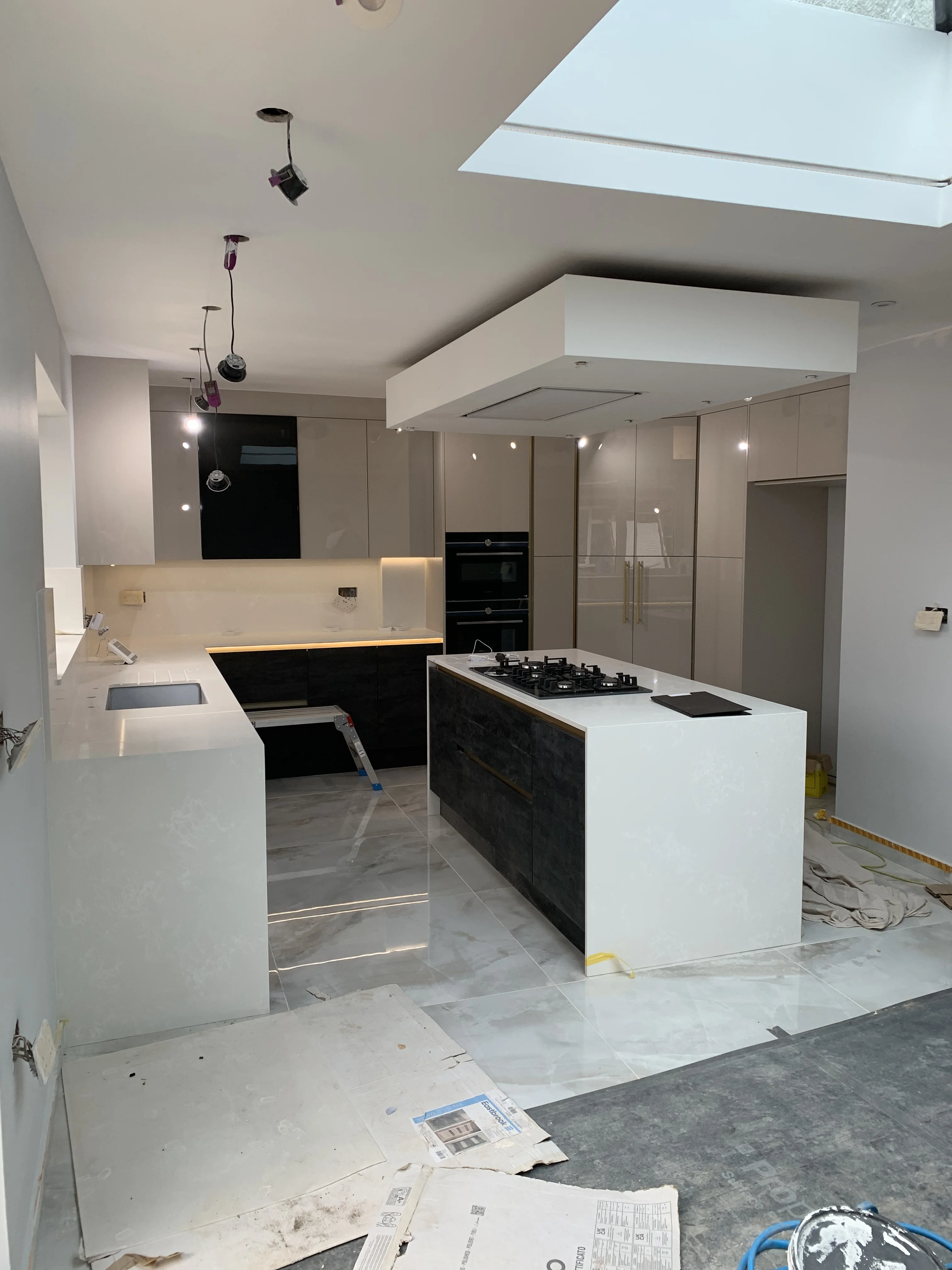 Quartz worktop fitting, IKEA kitchen Leamington Spa