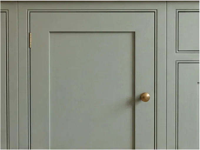 In-Frame kitchen door detail — close-up of finish and hardware