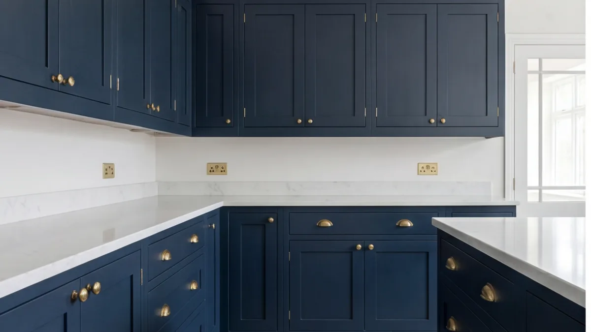 Painted kitchen installation in progress in Atherstone