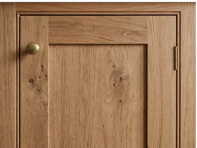 Solid Wood kitchen door detail — close-up of finish and hardware